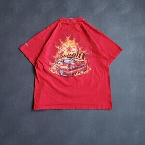 Vintage Zum Speed Burn Out Flaming Car Red Shirt XL